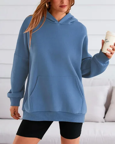 Vista 6 de BTFBM Sudaderas con capucha de gran tamaño para mujer, sudadera con capucha de forro polar, casual, manga larga, suéter de otoño e invierno, moda