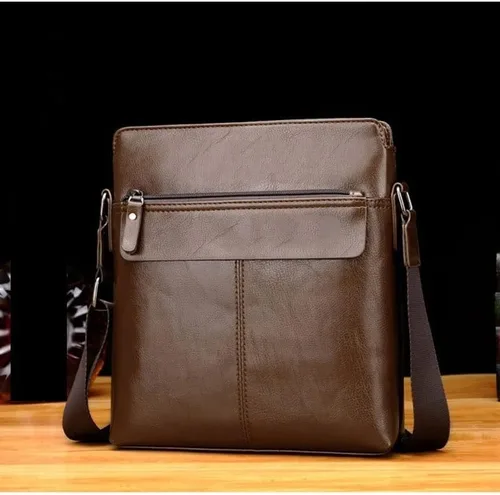 Vista 3 de CZDYUF - Bolso bandolera de cuero para hombre, bolso cruzado pequeño para hombre, bolso bandolera de cuero para hombre, bolso de negocios