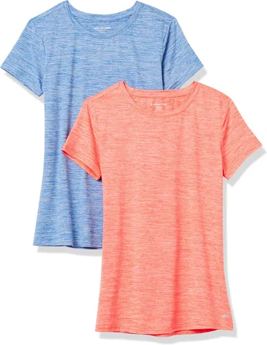 Vista 15 de Amazon Essentials Camiseta de manga corta con cuello redondo para mujer, de secado rápido, para entrenamiento, gimnasio, paquete múltiple