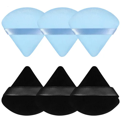 Vista 29 de 6 Piezas Borla de Polvo Triangular Esponja de Maquillaje Suave Borla de Maquillaje para Polvo Facial Base Cosmética Esponja Herramienta