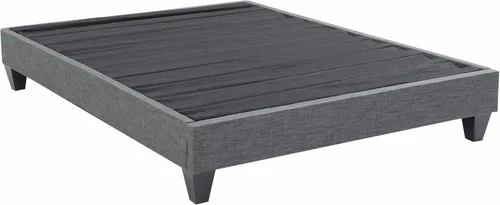 Vista 5 de AC Pacific Base de cama de plataforma individual, cama tapizada de 13 pulgadas de alto con listones de madera, no necesita somier, diseño