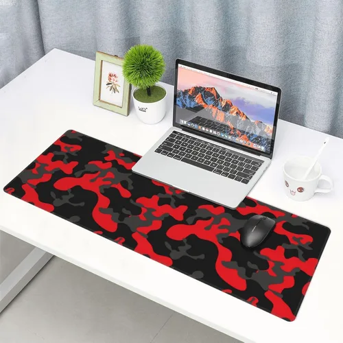 Vista 2 de Alfombrilla de mouse extragrande para juegos grande, alfombrilla de mouse de escritorio completo de camuflaje con costura, base antideslizante