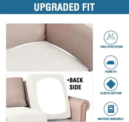 Vista 273 de H.VERSAILTEX Fundas de Cojín de Asiento Individuales Super Elásticas Fundas de Sofá Fundas de Cojín de Sofá Fundas Deslizables Juegos Tela de Sarga