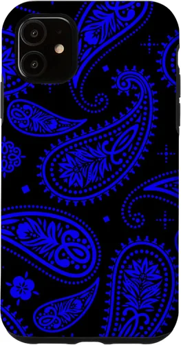 Vista 8 de Black Blue Paisley Bandana Vintage Floral Boho Pattern Case for iPhone 17