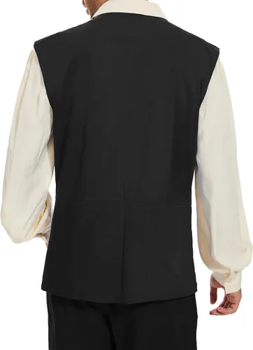 Vista 20 de Zando Chaleco pirata renacentista medieval vikingo para hombre, disfraz de Halloween o cosplay
