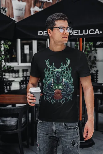 Vista 6 de Camisetas gráficas de manga corta con cuello redondo para hombre