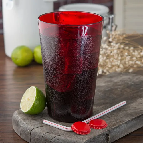 Vista 5 de Vaso de plástico CFS Stackable™, 32 onzas, rubí (paquete de 24)