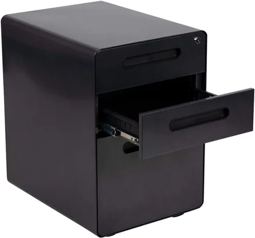 Vista 8 de Flash Furniture Archivador móvil con 3 cajones, color negro