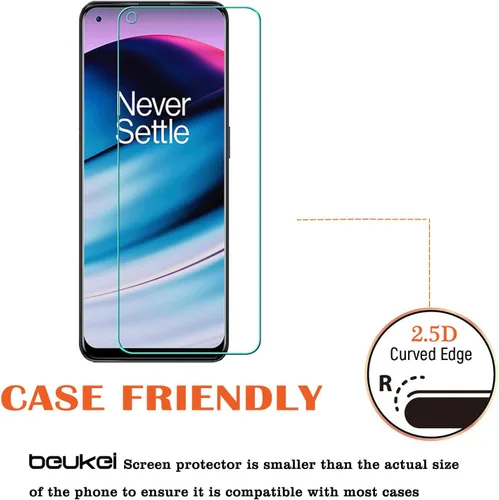 Vista 4 de Protector de pantalla de vidrio templado compatible con OnePlus Nord N20 5G, sensible al tacto, compatible con fundas, dureza 9H (paquete de 3)