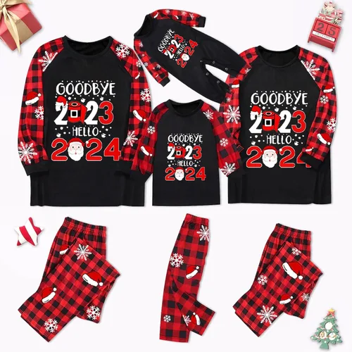 Vista 3 de Pijamas de Navidad para la familia, de manga corta, conjunto de pijamas de Navidad para la familia, pijamas de Navidad para la familia
