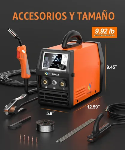 Vista 6 de HITBOX 140A 4 en 1 MIG Soldador, 110V 220V Flux Core MIG/Lift TIG/Stick