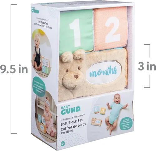 Vista 4 de Baby GUND Milestones and Moments Bloques suaves, accesorios de fotos de felpa para bebés y recién nacidos, multicolor