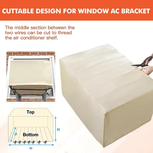 Vista 6 de 2 cubiertas de aire acondicionado de ventana para exteriores y cubiertas de aire acondicionado para interiores, aislamiento de 3 capas con papel