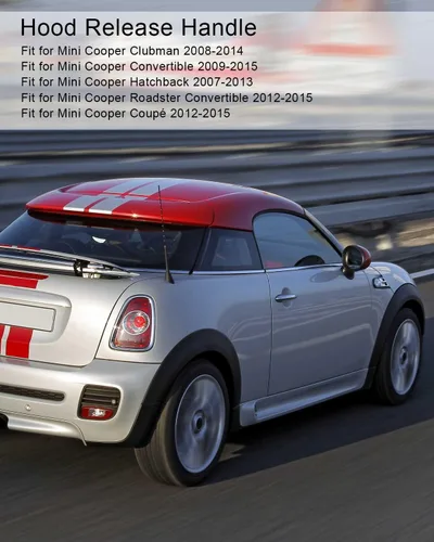 Vista 5 de Manija de liberación de capó compatible con Mini Cooper Clubman Convertible Hatchback 2007 2008 2009 2010 2011 2012 2013 2014 2015, manija