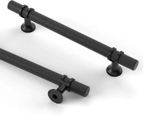 Vista 33 de Asidrama - Paquete de 10 manijas para gabinete de cocina de 3 pulgadas (76mm) de color negro mate y bronce champán, tiradores para gabinete