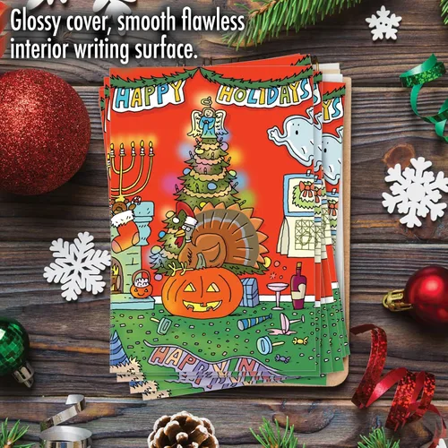 Vista 3 de NobleWorks - Caja de 12 divertidas tarjetas de felicitación de Navidad con sobres, vacaciones de humor para hombres y mujeres