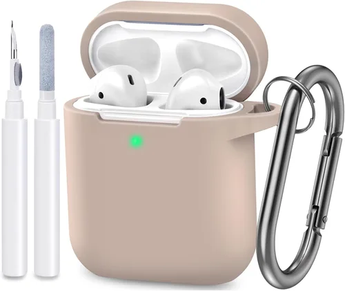 Vista 28 de Funda compatible con AirPods, cubierta protectora de silicona completa a prueba de polvo diseñada para Apple AirPods de 1.ª y 2.ª