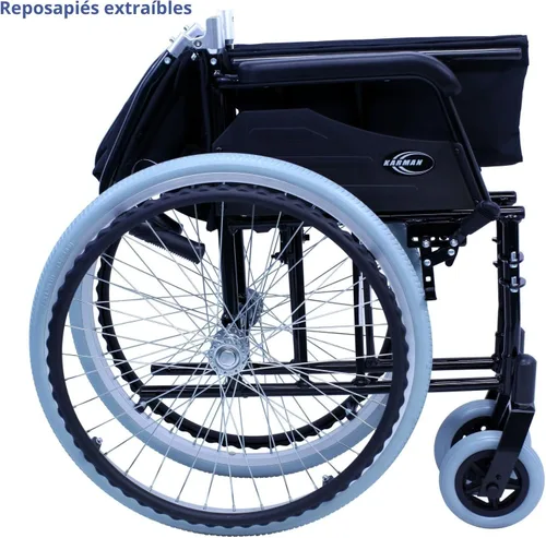 Vista 3 de Silla de ruedas ultraligera de Karman de 24 lbs. LT-980. Color negro. 24 libras