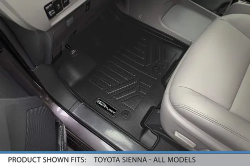 Vista 2 de MAXLINER - Juego de alfombrillas de ajuste personalizado de 3 filas compatibles con Toyota Sienna 2013-2020
