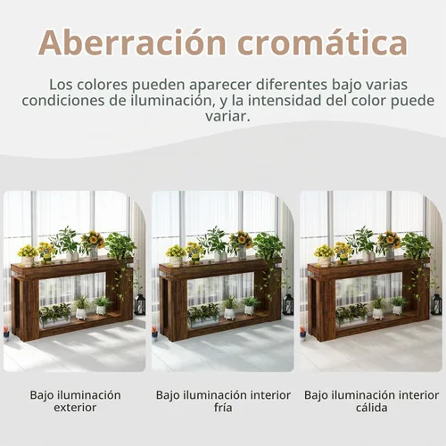 Vista 8 de Mesa de consola larga de 63" con luces LED y toma de corriente, mesa de sofá de estilo granja de 2 niveles detrás del sofá con almacenamiento, mesas