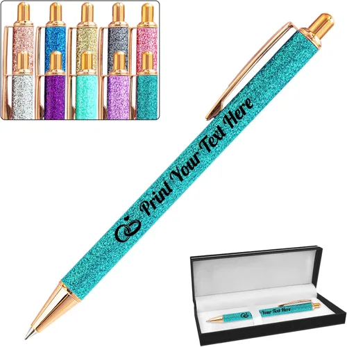 Vista 22 de Hasta 100 bolígrafos personalizados a granel con nombre, bolígrafo con purpurina personalizable, logotipo de negocios, mensaje de texto, regalo