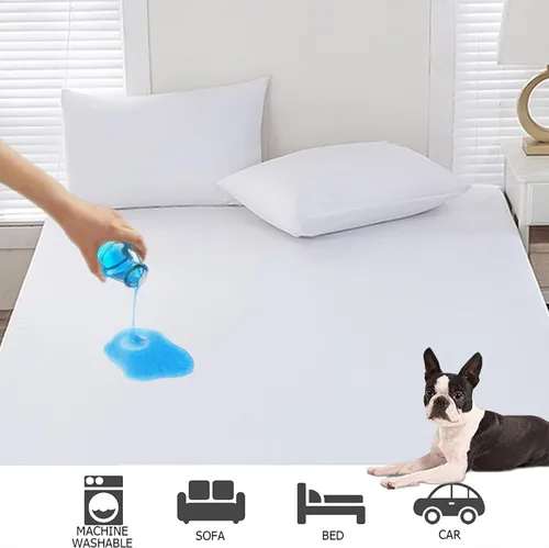 Vista 5 de WYFKYMXX Sábana de cama impermeable – Sábanas planas de percal de algodón transpirable ideal para hoteles y hospitales, sábana protectora de colchón