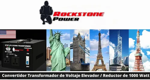 Vista 3 de ROCKSTONE POWER Transformador convertidor de voltaje de 1000 vatios - Convertidor de energía de alta resistencia de 110 V/120 V/220 V/240 V