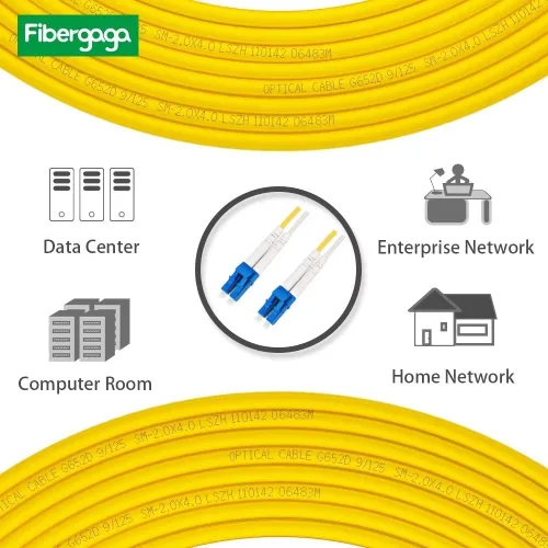 Vista 5 de Cable de conexión de fibra óptica dúplex monomodo 9/125µm 0.079 in de diámetro, compatible con OS1/OS2, 16.4 ft (7 pulgadas) Fiber Optic Cable, SM