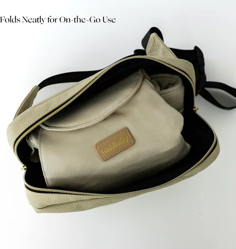 Vista 8 de Tushbaby Portaboletas de perlas en crema con mini bolso cruzado Sable