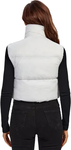 Vista 5 de Fuinloth - Chaleco con relleno, cuello alto, ligero, con cremallera, chaleco acolchado, para mujer