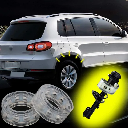 Vista 10 de DEDC Amortiguador de automóvil, cojín de parachoques de resorte automático, amortiguador de suspensión automotriz, kit de refuerzo de rendimiento