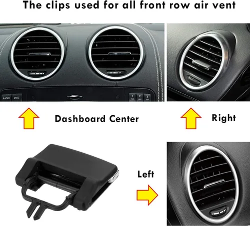 Vista 4 de Moonlinks Compatible con Mercedes Benz Clips de salida de ventilación de aire para centro/izquierda/derecha delantera, hebilla de ajuste