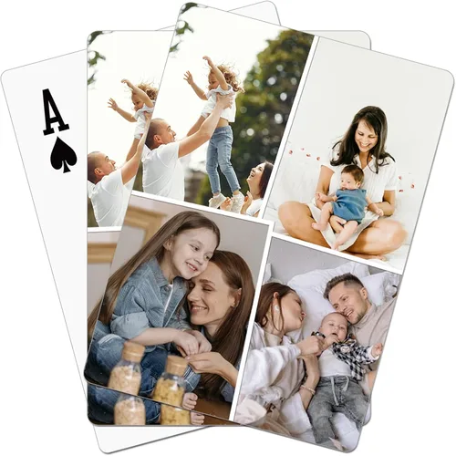 Vista 9 de Cartas de juego con fotos personalizadas: cartas personalizadas con fotos, regalo personalizado para fiestas, bodas y más (estilo 3 (3 fotos))