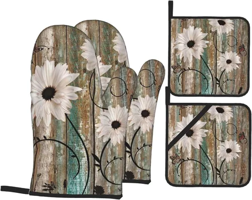 Vista 11 de Paquete de 2 soportes para macetas rústicas de margaritas con bucles para colgar, juego de agarraderas para decoración de concurso, encimera