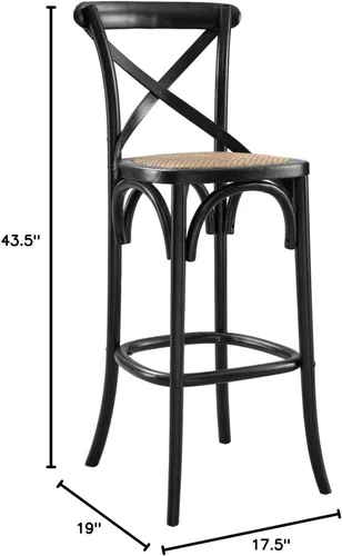 Vista 3 de Modway Taburete Gear Bar en Negro, 19 x 17.5 x 43.5
