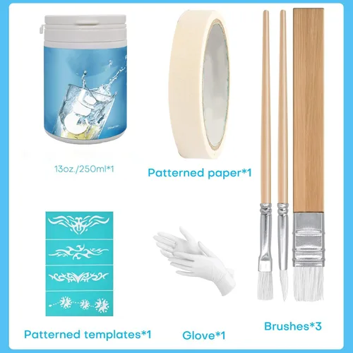 Vista 8 de X-Txxlplus Kit de inicio de crema de grabado de vidrio, 13 onzas Kit de 13 oz