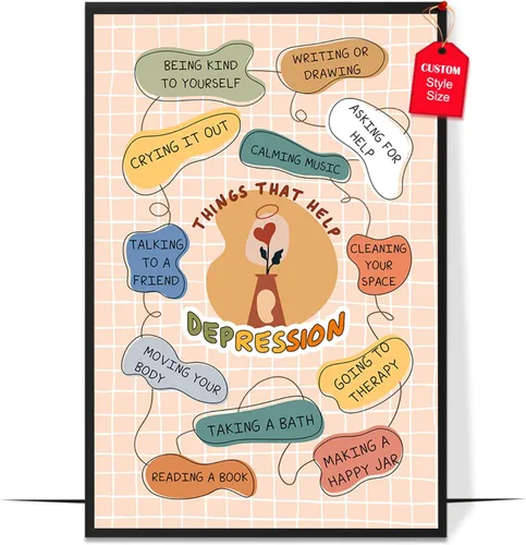 Vista 15 de LOLUIS Mental Health Poster, Boho Therapy Tools Educational Supplies Art Print Classroom School Office Decor (Boundaries, Unframed 8"x10")