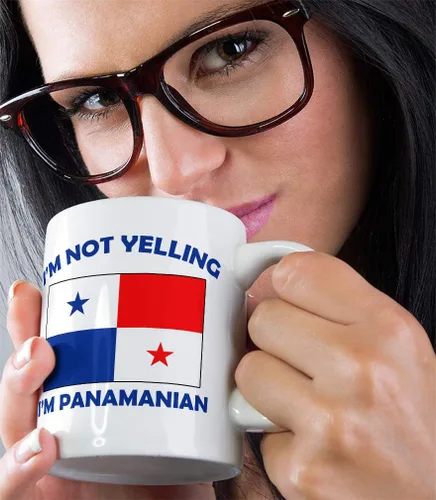 Vista 5 de Taza de té y café de cerámica con texto en inglés "I'M Not Yelling I Am Panamanian Panamanians Panameños", regalo para hombres y mujeres