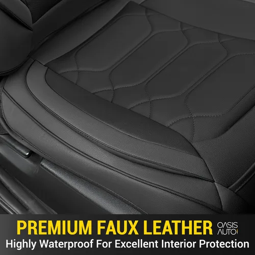 Vista 5 de OASIS AUTO Fundas de asiento con ajuste personalizado para Honda CRV 2017-2025, protector de asiento de cuero sintético impermeable y duradero