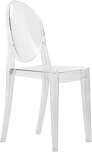 Vista 9 de LeisureMod Marion Mid-Century - Silla de comedor de acrílico moderna, silla apilable de plástico para comedor y cocina, juego de 2 (transparente)