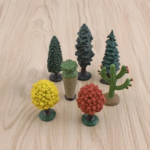 Vista 5 de Juguetes realistas de árboles de plástico para niños, juguetes sensoriales para niños, juguetes de aprendizaje, figuras de comida realistas