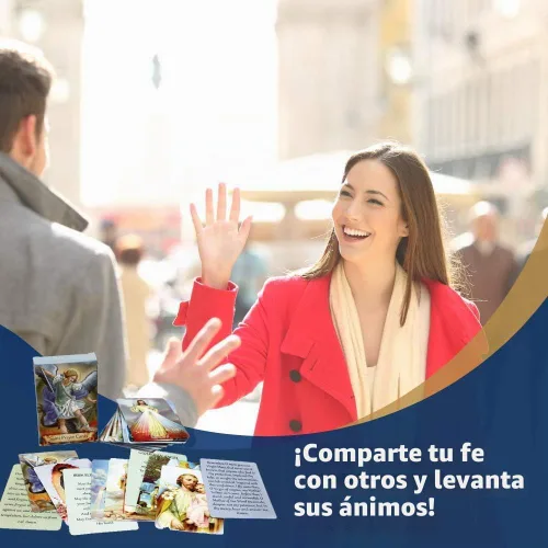 Vista 7 de Paquete de 54 Tarjetas Sagradas Variadas con Santos Católicos y Oraciones