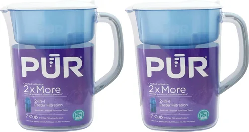 Vista 10 de PUR Jarra de agua de 7 tazas, 1 filtro original, limpiador, agua de gran sabor, apta para lavavajillas, potente, filtración más rápida, diseño