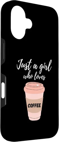 Vista 3 de Just A Girl Who Loves Coffee Funny Java Lover Design Cute Case for iPhone 16