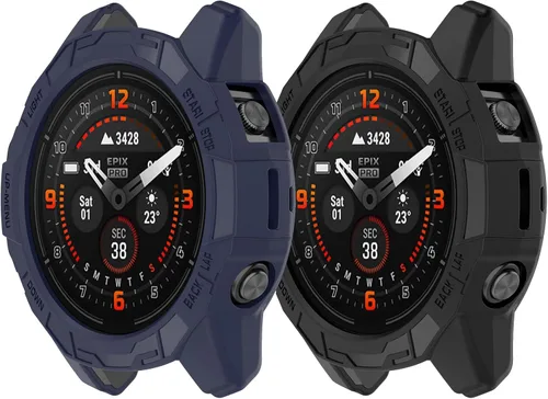Vista 12 de Fundas protectoras para Garmin Fenix 7X Pro/Epix Pro 51MM - Funda de TPU suave parachoques resistente a prueba de golpes Carcasa protectora - Negro