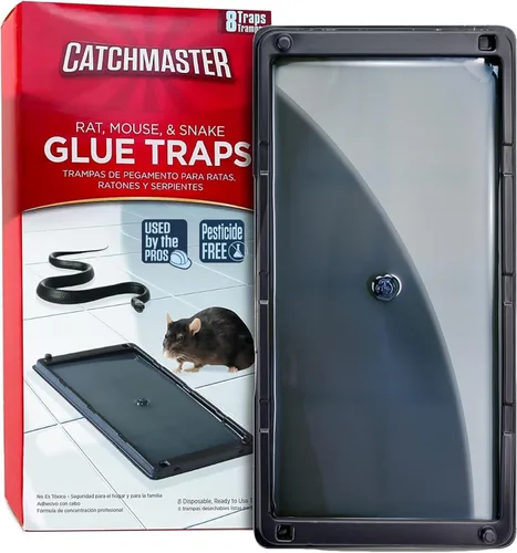 Vista 13 de Catchmaster Trampas de pegamento para ratas y ratones con masilla adhesiva, 2 unidades, tablero de pegamento grande a granel, trampas para ratas