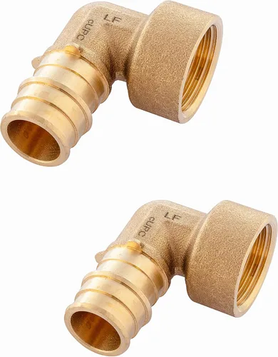 Vista 11 de Paquete de 2 accesorios de latón de expansión EFIELD Pex A de 1/2 x 1/2 pulgadas, codo hembra NPT para conexión de tubo Pex-A, ASTM F1960