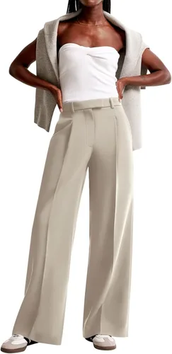 Vista 6 de NIMIN Pantalones de trabajo de pierna ancha para mujer, pantalones