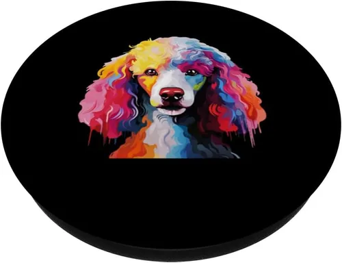Vista 2 de PopSockets gráficos gráficos de caniche colorido y genial PopGrip intercambiable