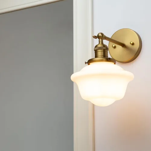 Vista 2 de Pathson Modern Wall Sconce, Milk White Bathroom Vanity Light Fixture, Wall Lighting for Bedroom Living Room Hallway Home Decor